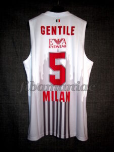 2014/2015 Euroleague Olimpia Milan Alessandro Gentile White Jersey - Back