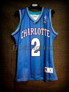 1992 NBA Rookie Of the Year Charlotte Hornets Larry Johnson Jersey - Front