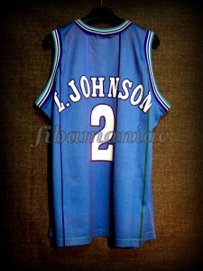 1992 NBA Rookie Of the Year Charlotte Hornets Larry Johnson Jersey - Back
