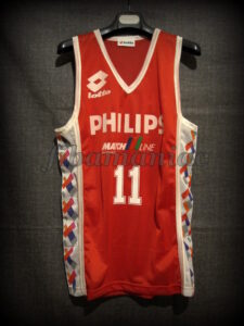 1989 LEGA Champions Olimpia Milan Dino Meneghin Jersey - Front