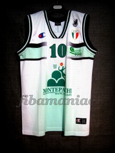 2004/2005 LEGA Supercup Champions Montepaschi Siena Carlton Myers Jersey - Front