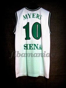 2004/2005 LEGA Supercup Champions Montepaschi Siena Carlton Myers Jersey - Back