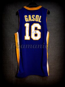 2009 NBA Finals Champions Los Angeles Lakers Pau Gasol Jersey Back - Signed