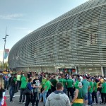 Outside the arena. Well really it's a football stadium