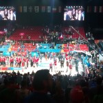The team coming to share the moment with the fans