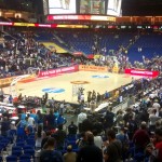 In the halftime we changed to this placement. Italy won 105-98 and Spain was in trouble but it didn't matter because we could watch the Belinelli exhibition from closer: 7/7 three pointers in the second half! Huge! You can see it in the youtube list at the end of the post. This is the interview after the game