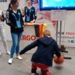 Dribbling contest inside the grandstands