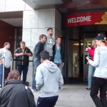 Andrea Bargnani with hurry. I got the signature by miracle in the bus stairs