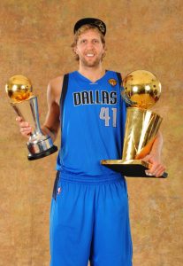 Dirk Nowitzki with the jersey