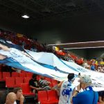 The Finland fans preparing the match. Incredible atmosphere thanks to them