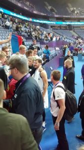 Goran Dragic stops with us. So I got his signature but not the selfie. I didn't want to disturb ... sometimes I do nonsenses