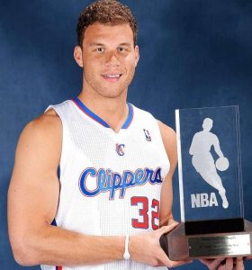 Blake with the Rookie Of the Year award