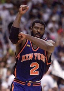 Johnson making his iconic "L"