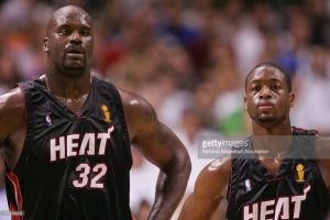 Shaquille O'Neal in action with the jersey