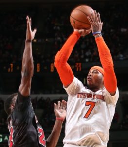"Melo" in action with the jersey