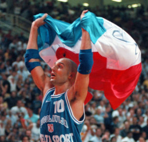 Sasha celebrating the victory in the 1998 World Cup
