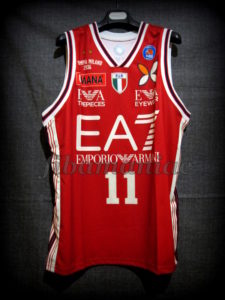 2014/2015 LEGA Semifinals Olimpia Milan Linas Kleiza Jersey - Front