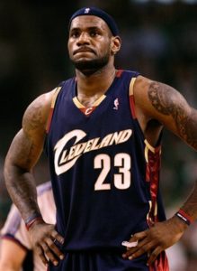 Lebron in action with the jersey