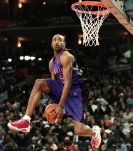 Vince surprising everyone at the 2000 NBA Slam Dunk Contest