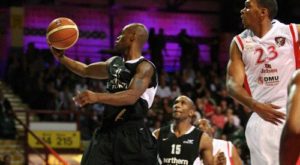 A Newcastle Eagles player wearing the jersey