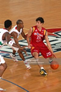 Ukic wearing the jersey against the Toronto Raptors in a NBA Europe Game
