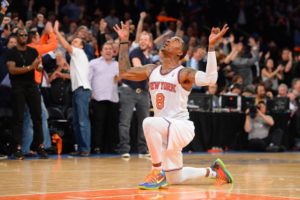 JR celebrating an amazing 3-point during the 2013 NBA Playoffs