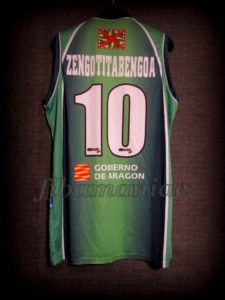 2010 LEB Plata Cup & League Champions CB Peñas Huesca Asier Zengotitabengoa Jersey Back - MW