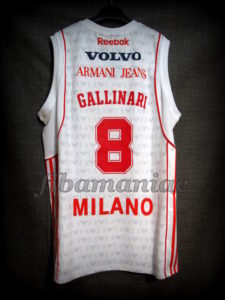 2010 NBA Europe Tour Special Edition Olimpia Milan Danilo Gallinari Jersey Back – Signed