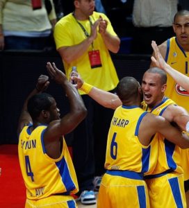 David "Blu" in action during the 2008 Euroleague Final Four celebrated in Madrid