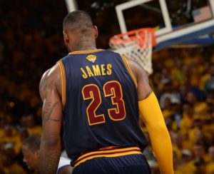 Lebron in action with the jersey