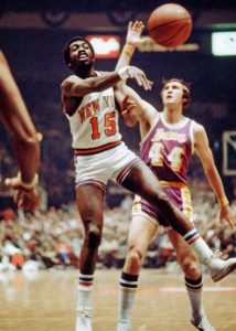 Earl "The Pearl" wearing the jersey in the game 3 at the 1973 NBA Finals