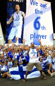 The "Susijengi" before a game of the 2014 World Cup