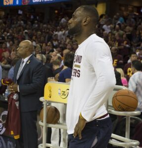 Lebron wearing the item before a 2016 NBA Finals game
