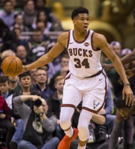Antetokounmpo in action with the jersey