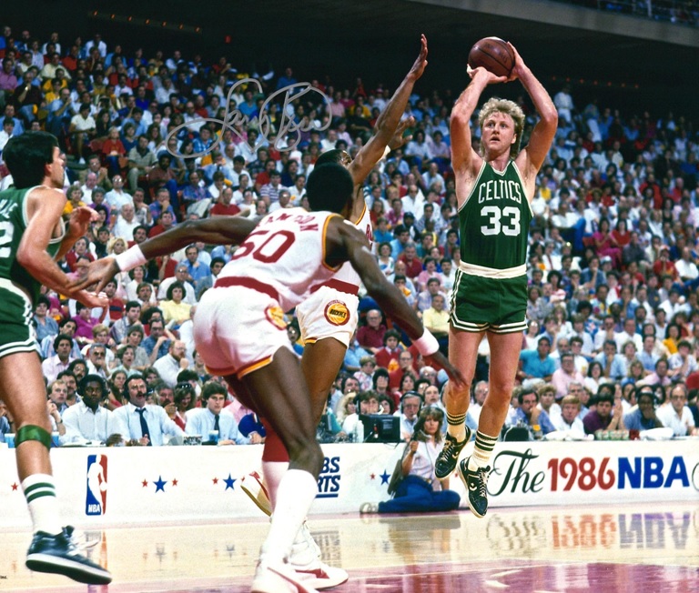 Bird in action at the 1986 NBA Finals