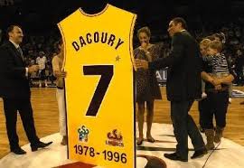 Limoges CSP retired his number 7 after 18 years of service. Between a lot of titles Dacoury was LNB Best Defender 9 times