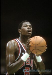 Patrick in action with the jersey