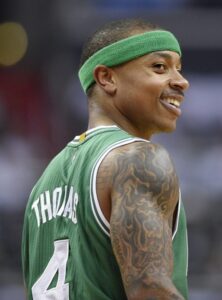 Thomas in action during the 2017 NBA Playoffs