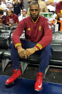 Lebron James wearing the jacket during the 2016 NBA Playoffs