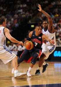 Kyle Johnson in action with Great Britain before the 2012 Olympic Games