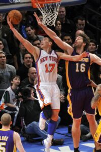 Jeremy Lin in action with the jersey