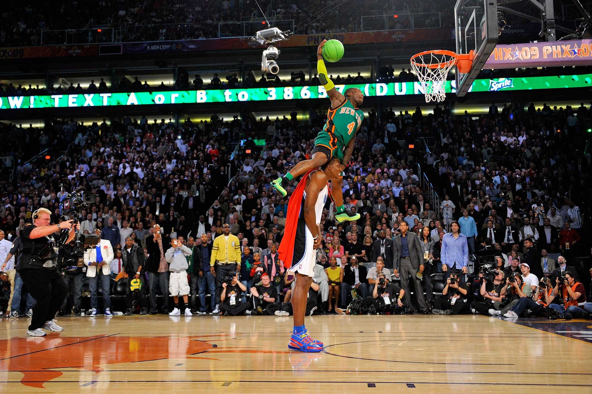 Nate Robinson dunking over Superman and becoming in "Kryptonate" since that moment. Epic