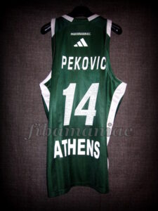 2009 European Triple Crown Panathinaikos Athens Nikola Pekovic Jersey - Back