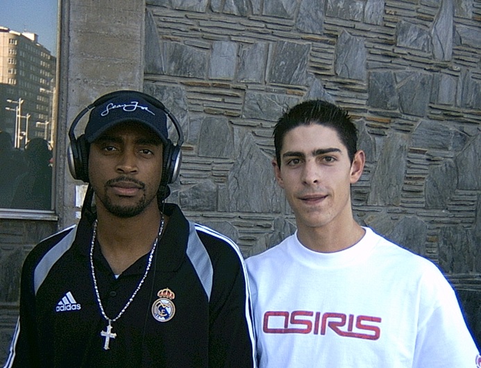 Me and Bullock before a friendly in A Coruña at 2004