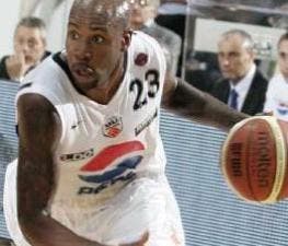 Ebi Ere wearing a similar jersey that season. JuveCaserta finished the regular season in second place but they lost the playoffs in Semifinals against Olimpia Milan