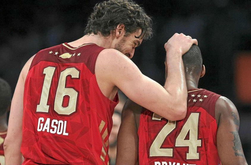 Pau Gasol and Kobe Bryant during the 2011 NBA All Star game