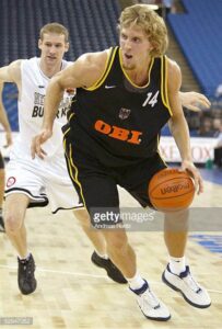 Dirk Nowitzki wearing a similar jersey