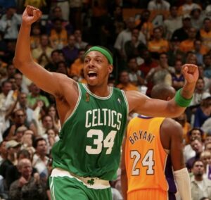 Paul Pierce wearing the shorts during the 2008 NBA Finals. He was named 2008 NBA Finals MVP