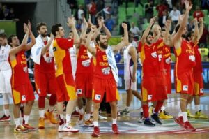 Spain members wearing the shorts during the 2013 Eurobasket