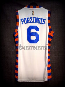 2016 NBA All-Rookie First Team New York Knicks Kristaps Porzingis Retro Jersey - Back